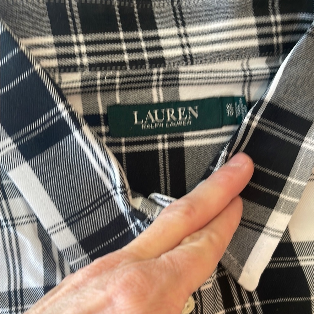 Lauren Ralph Lauren Black and White Plaid women’s long sleeve shirt